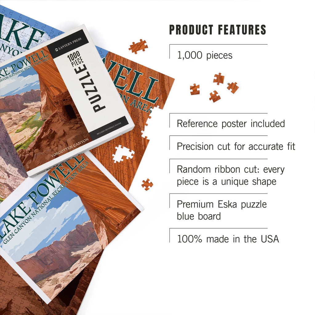 Lantern Lake 1000 Canyon Press Piece Forgotten Powell, Jigsaw Puzzle,
