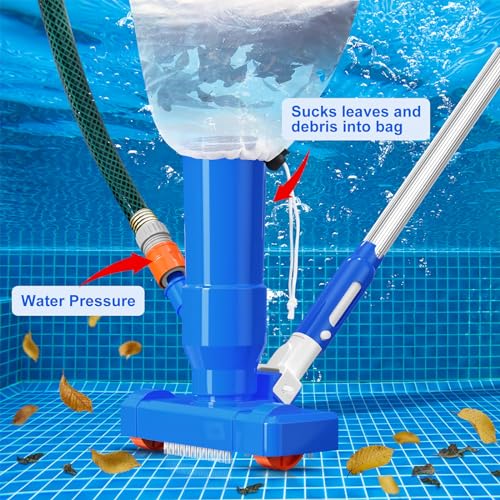 Skimmer Portable for Cleaner with Cleaner Pool Spa Hot Kit, Pond Fountains Cleaner Swimming Poles 60" Vacuum Net, Vacuum 4 Pool Pool Pool Ground Pool Tub Section Upgraded Handheld of Jet Above