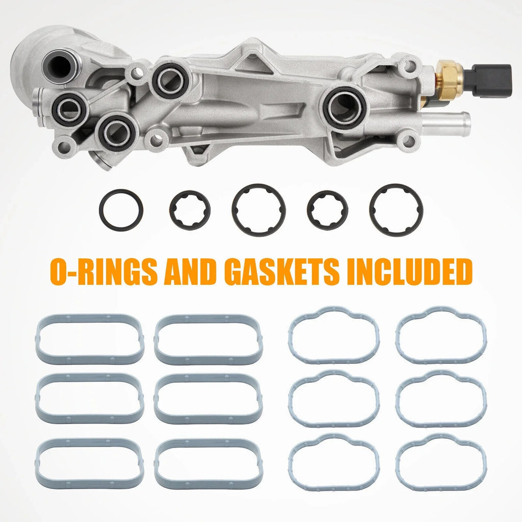 Cooler Housing and Engine Oil Sensors Aluminum 926-959 Gaskets Filter Oil Ram 3.6L 2011-2016 Dodge for Jeep Chrysler with