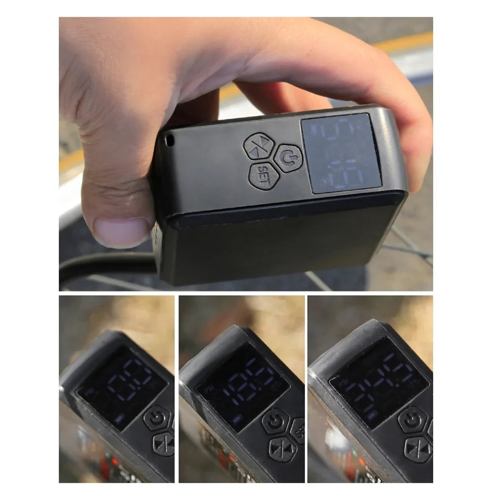 Pump Electric Detecting High and Inflator Electric Bicycles Tire Tire Tomshine Pressure with for Pressure Bicycles