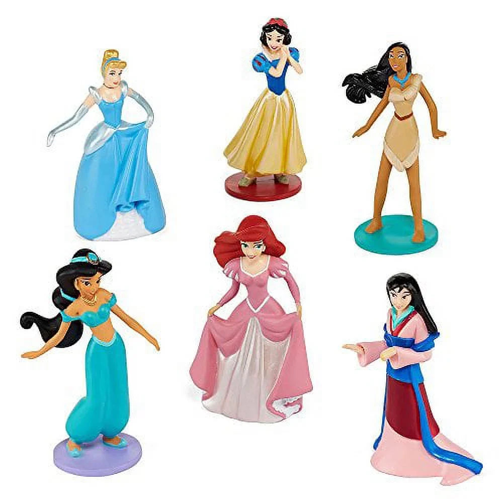 Playset Princess Snow Ariel Pocahontas Piece Collection Mulan Disney 6 Jasmine pc Figurine White Cinderella