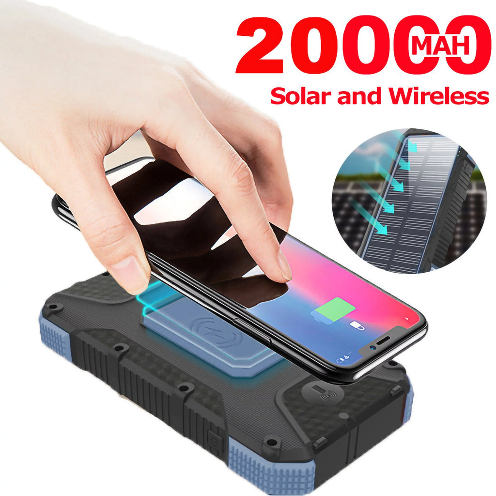 exterior Wireless Portable Charger Power 26800mAh Powered Solar Charging Bank