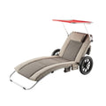Portable Lounge Chair with Adjustable Canopy and Wheels