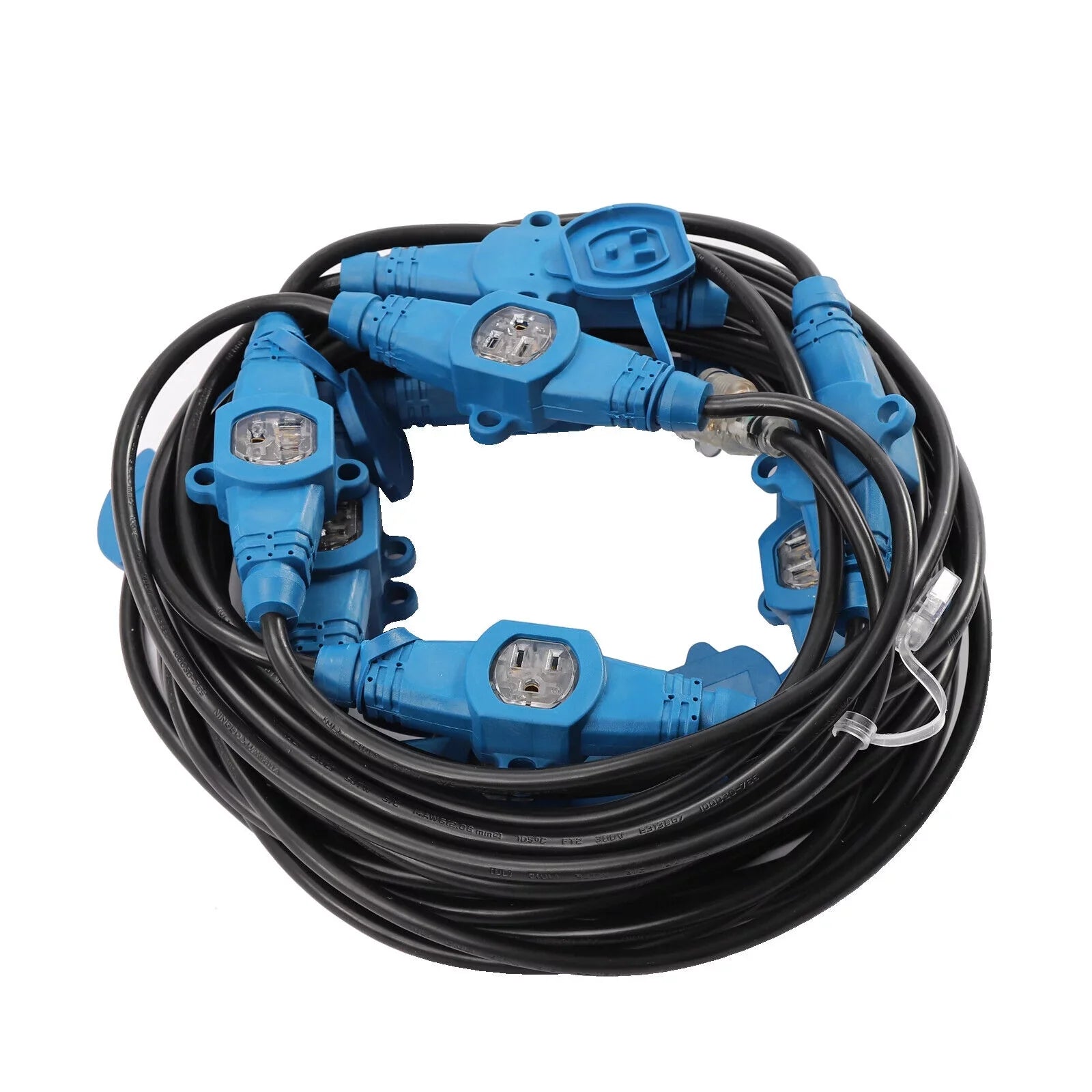 Power Multiple Feet Cable Extension exterior 50 Outlet Cord, Eleven 50FT Gauge 12