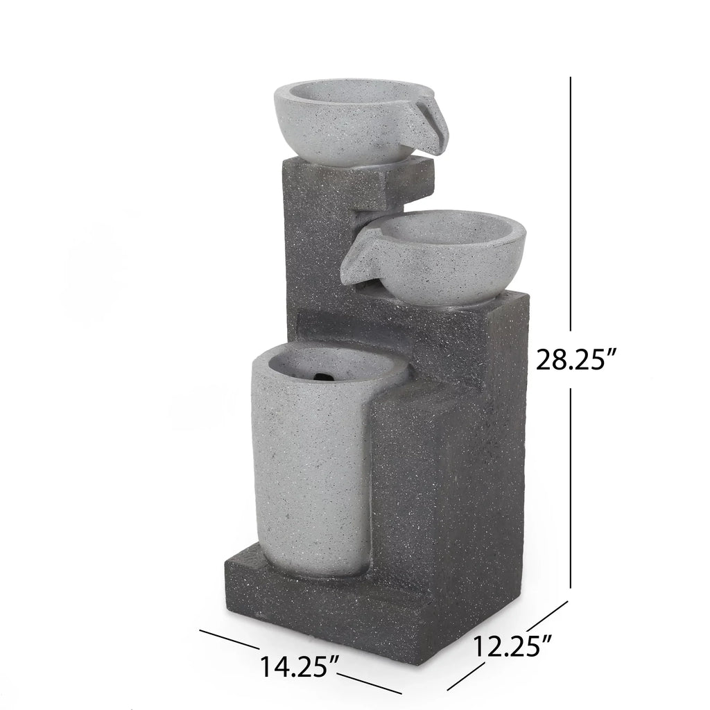 Colquitt exterior Tier 3 Multi-Gray Modern Fountain,