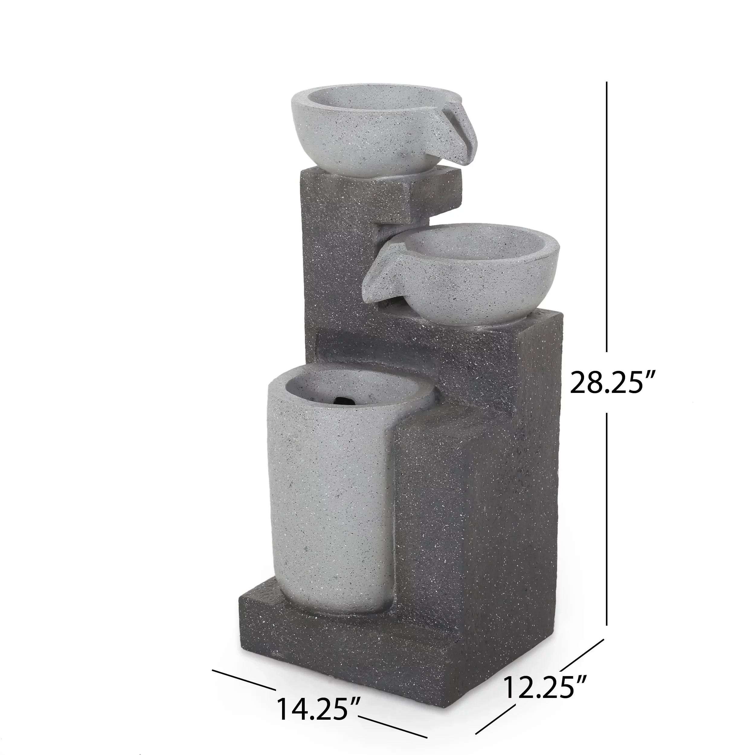 Colquitt exterior Tier 3 Multi-Gray Modern Fountain,
