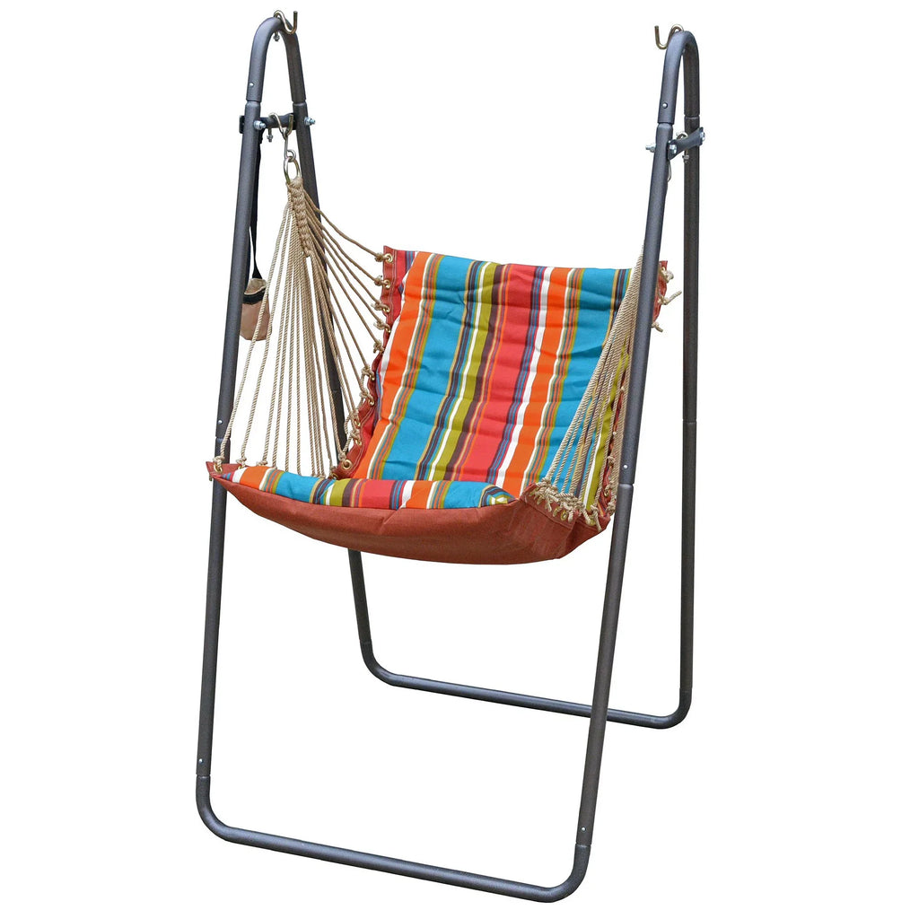 Soft Comfort The Stand Hammock and Orange with Collection Blue Hamptons Chair 64" Polyester