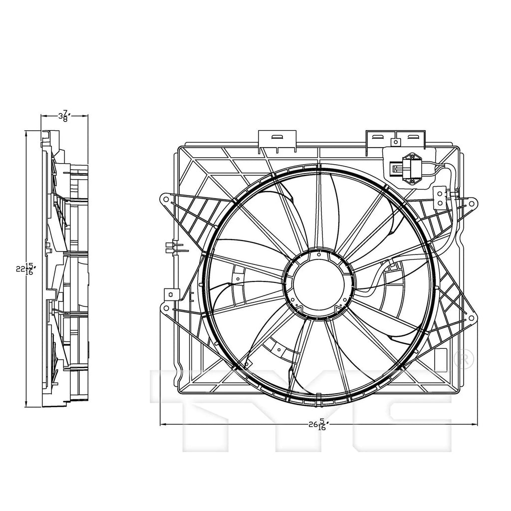 CADILLAC Fits Radiator 2009 Fan Dual and CTS, SRX select: 2009-2015 CADILLAC Assembly Condenser