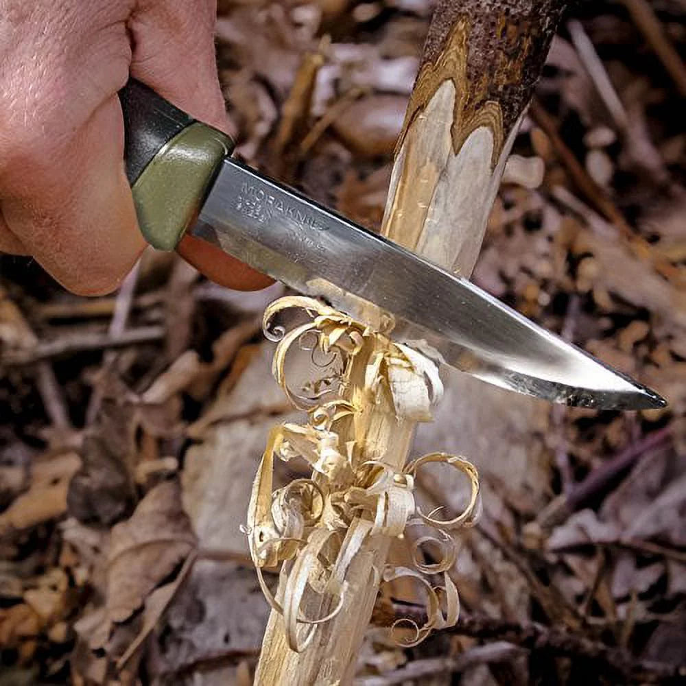 Companion Blade Green Knife Steel with Fixed Blade, 4.1-Inch, Military exterior Morakniv Carbon
