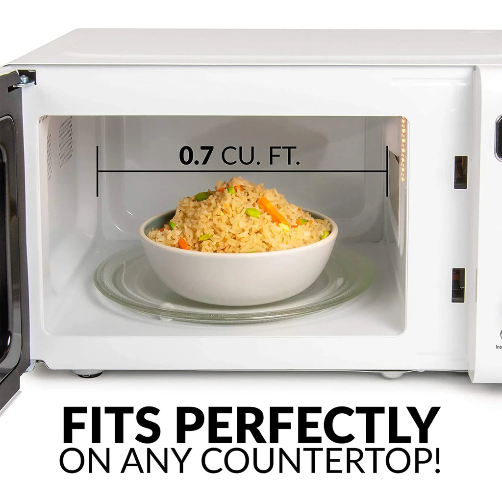 With LED White Retro CLMO7WH Classic Microwave Display, ft. 700 Nostalgia Cu. Countertop Oven W 0.7