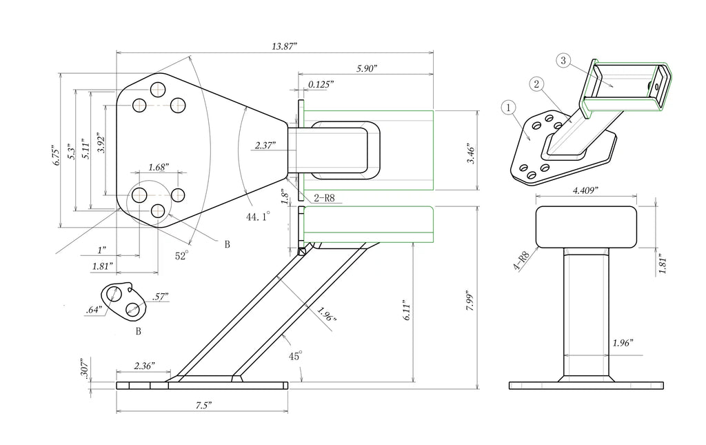 Trailer for Wheels - 5.5" Pocket Tire Holder 6.5" Stake 4.25", Mount Trailer w/ & 4", Spare Patterns Lugs 8 - Bolt Fits Spare Carrier 5", D-Ring & Utility on 6 5, 4.75", 4, Tire