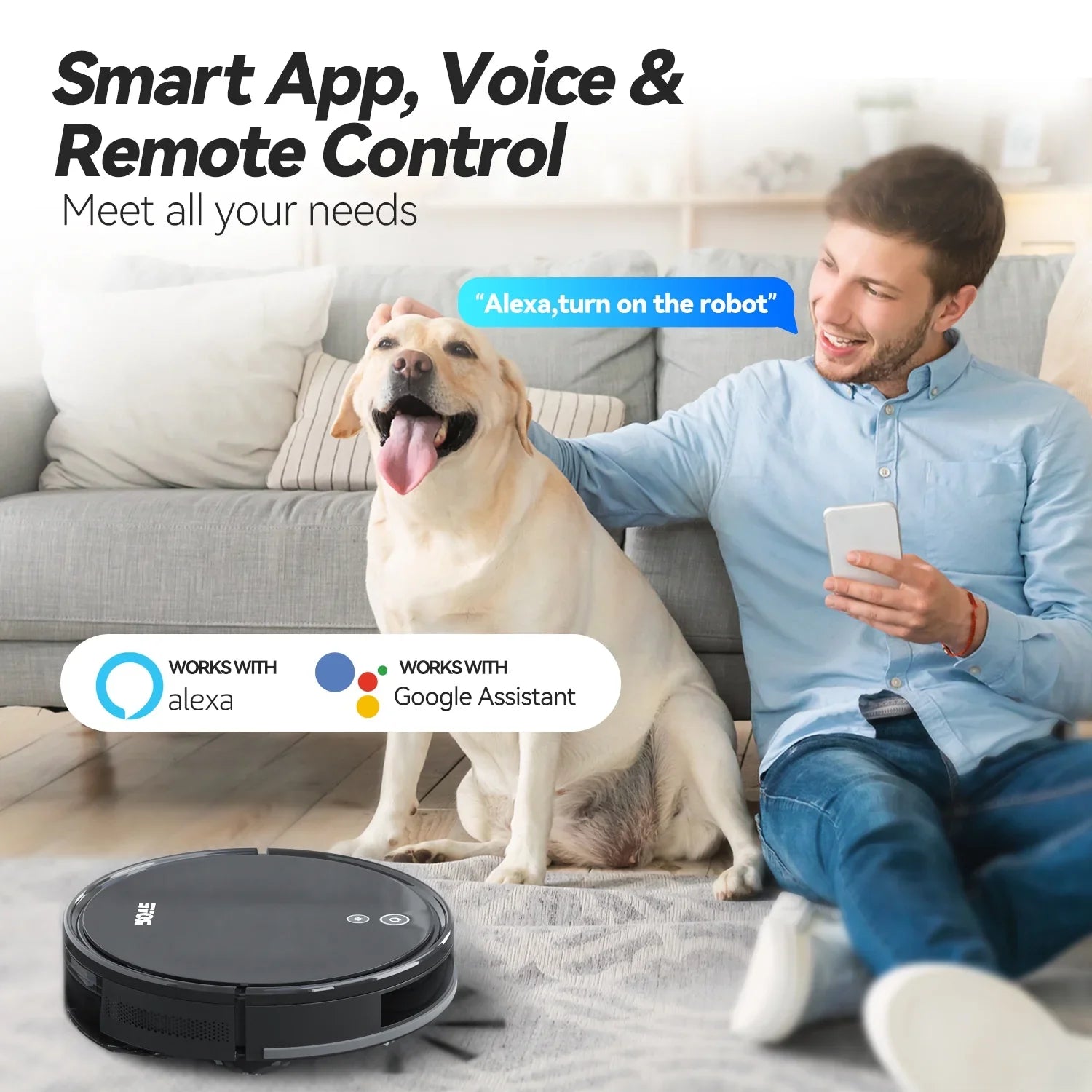 Self-Charging, Automatic & Care, Pa Suction Robot Carpet Hard Robotic Sweeper 2600mAh Life for 2000 Cleaner, 600ML Pet Dustbin, Strong Low Rove with Ideal Battery Pile and Vacuum Floor