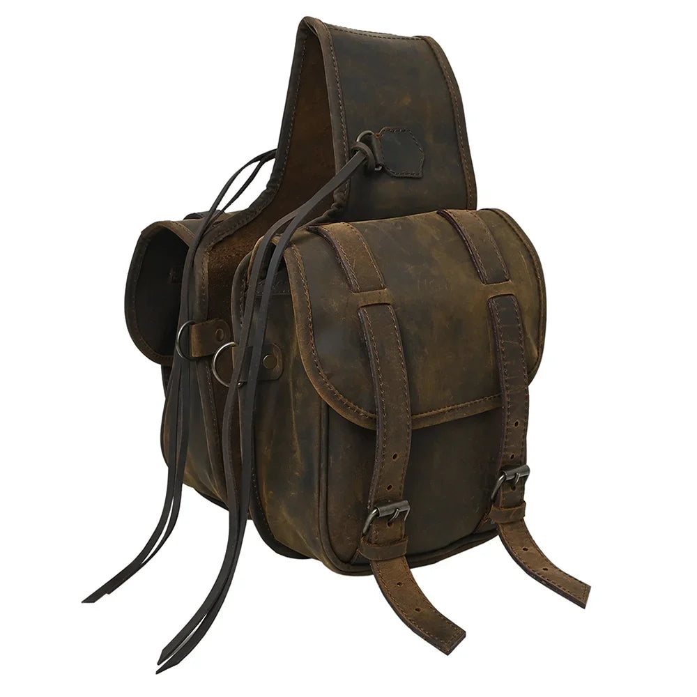 Leather Dark Soft 19HS Hilason Bag Saddle Brown Horse