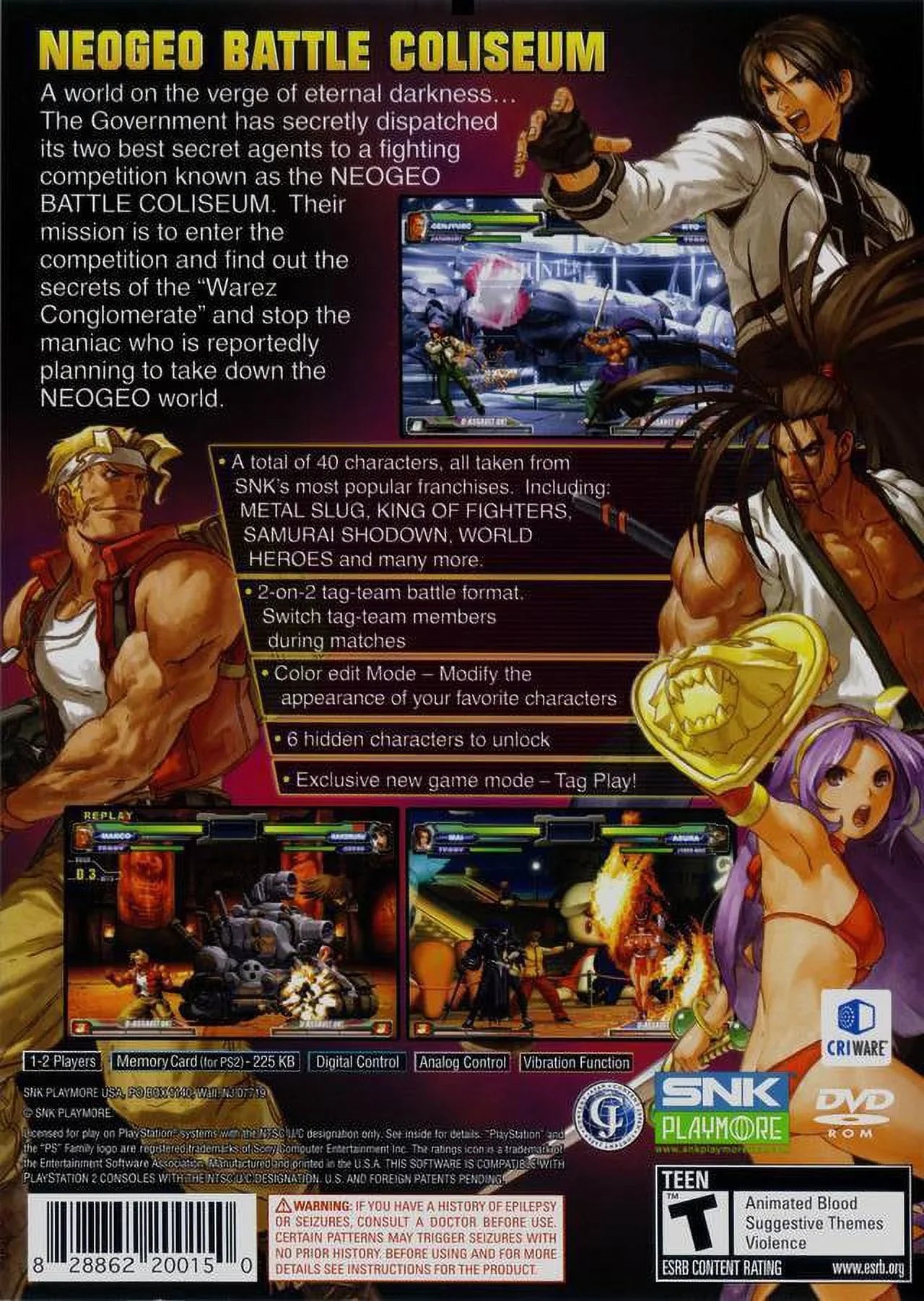 PS2 Colliseum Battle NeoGeo