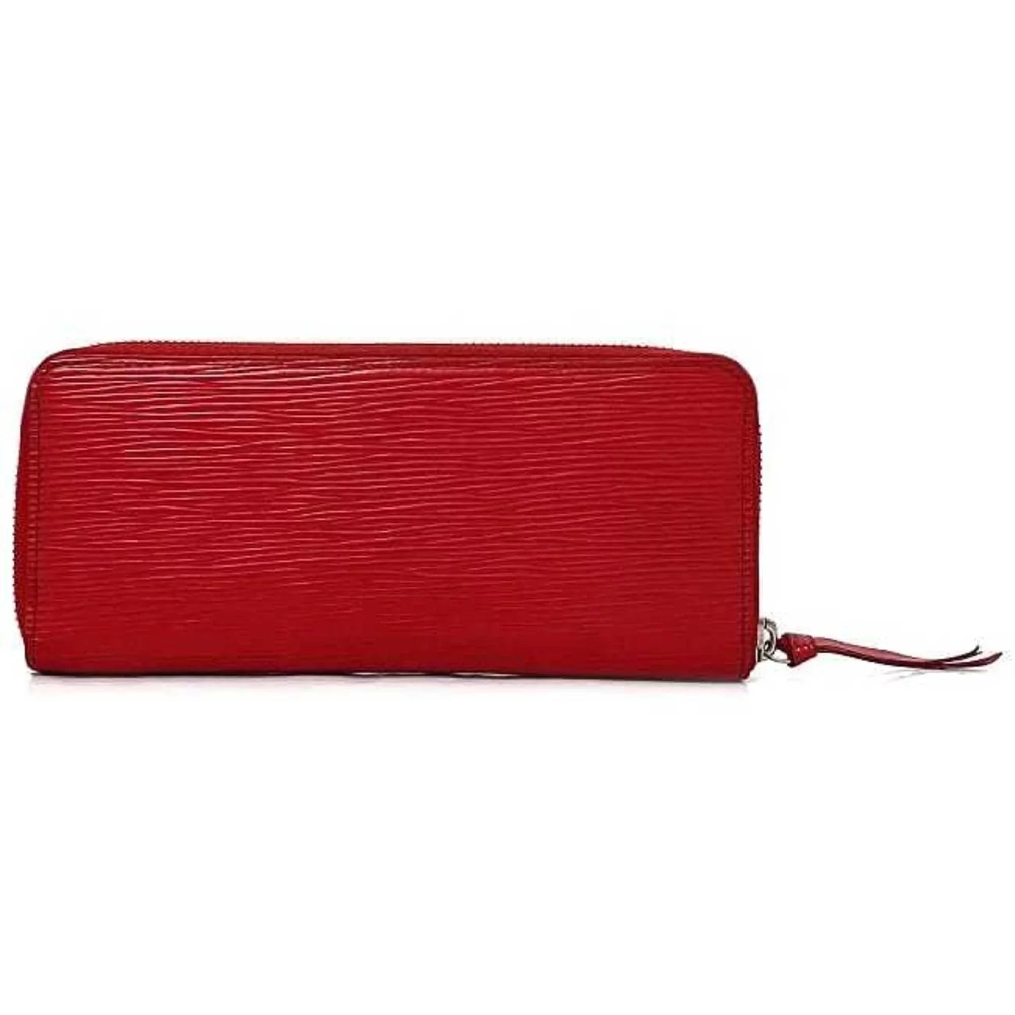 Clemence Epi MI1115 Leather Portefeuille Pre-Owned Long (Good) Red Wallet M60913 Coquelicot LV