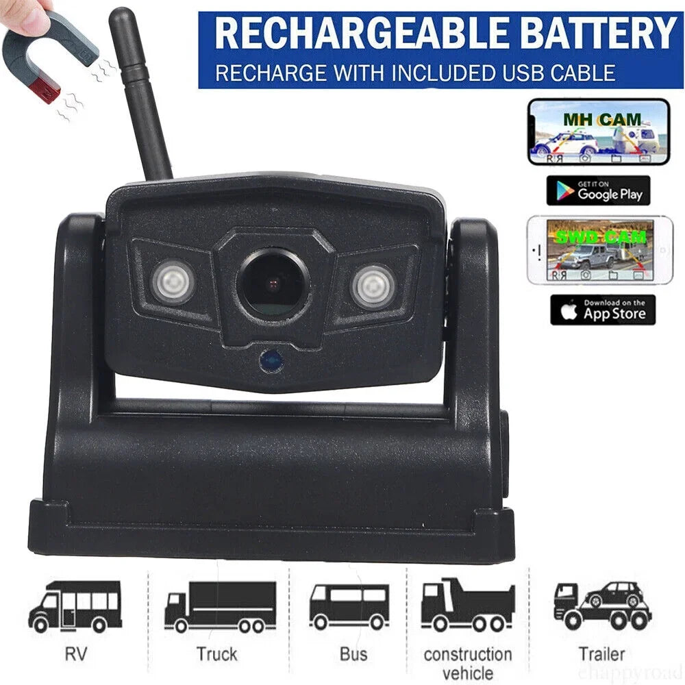 Front/Rear Camera, JLLOM 9600mAh Backup Reliable WiFi Battery, Wireless, View Magnetic