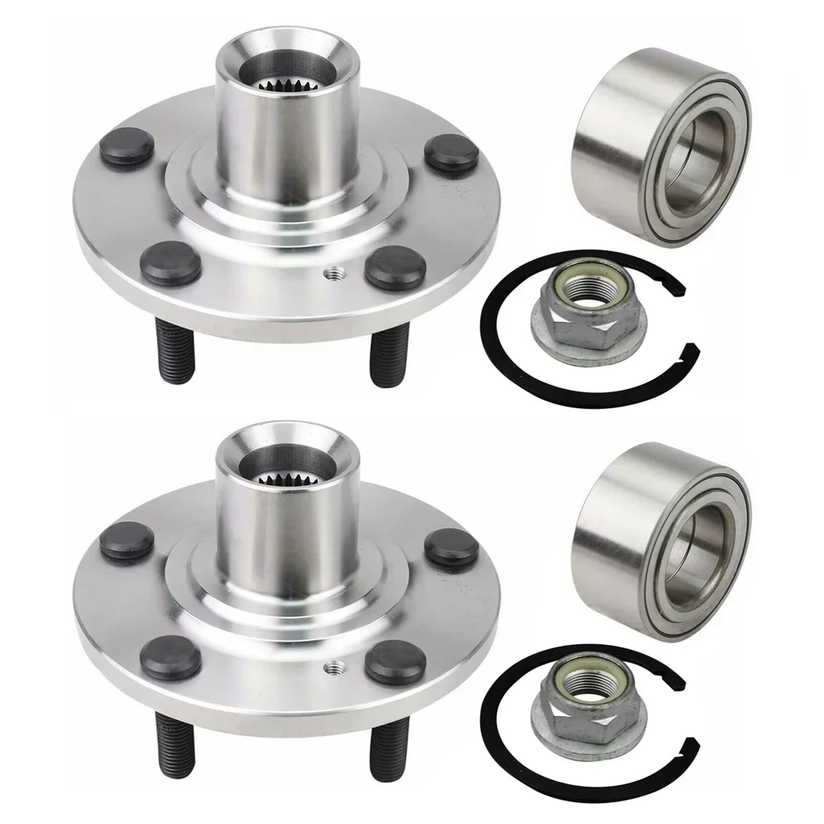 Set HB618519PR 2007-2010 and 5-Lug AutoShack 2 Wheel V6 Bearing Passenger Side for Driver Hub 2010 2008 Replacement Lincoln MKX Edge of AWD Front 2007 FWD 2009 3.5L