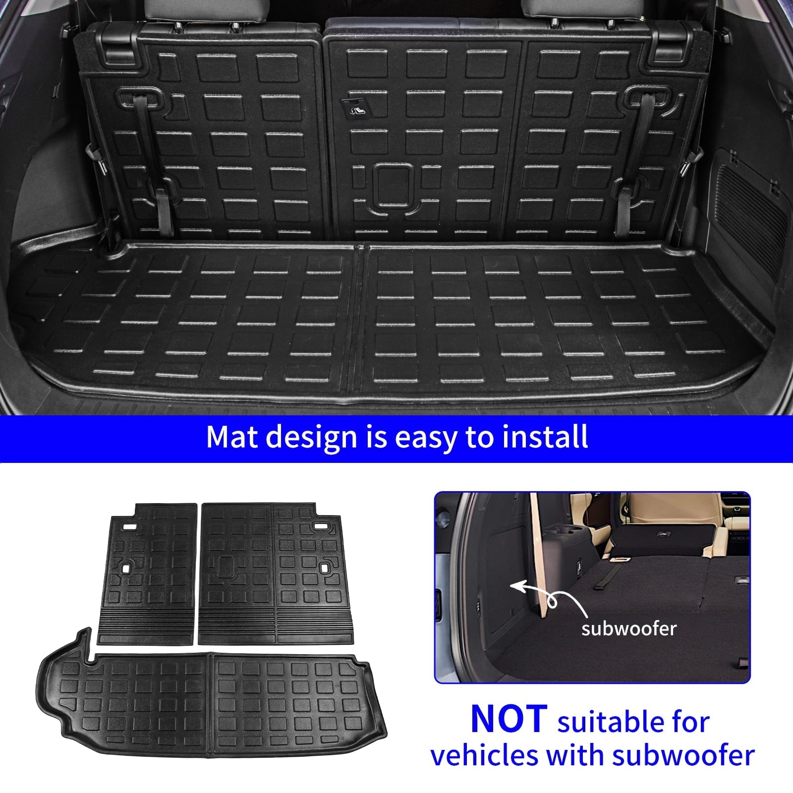 2023 2020-2024 7 Trunk Accessories Fit Liner Highlander Trunk Liner Highlander Cargo Mat Seats