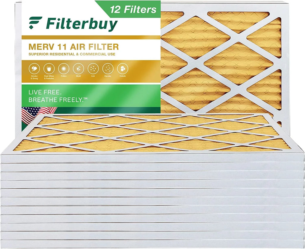 MERV Filterbuy Pleated 20x36x1 Air AC 11 Filters HVAC Furnace (12-Pack)
