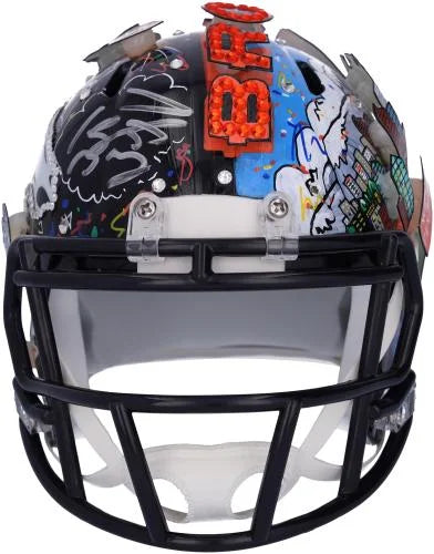 Autographed Painted B703374 Mini - Fanatics Helmet - Certified Charles by Peyton Hand Manning Broncos Authentic Fazzino - Denver Artist