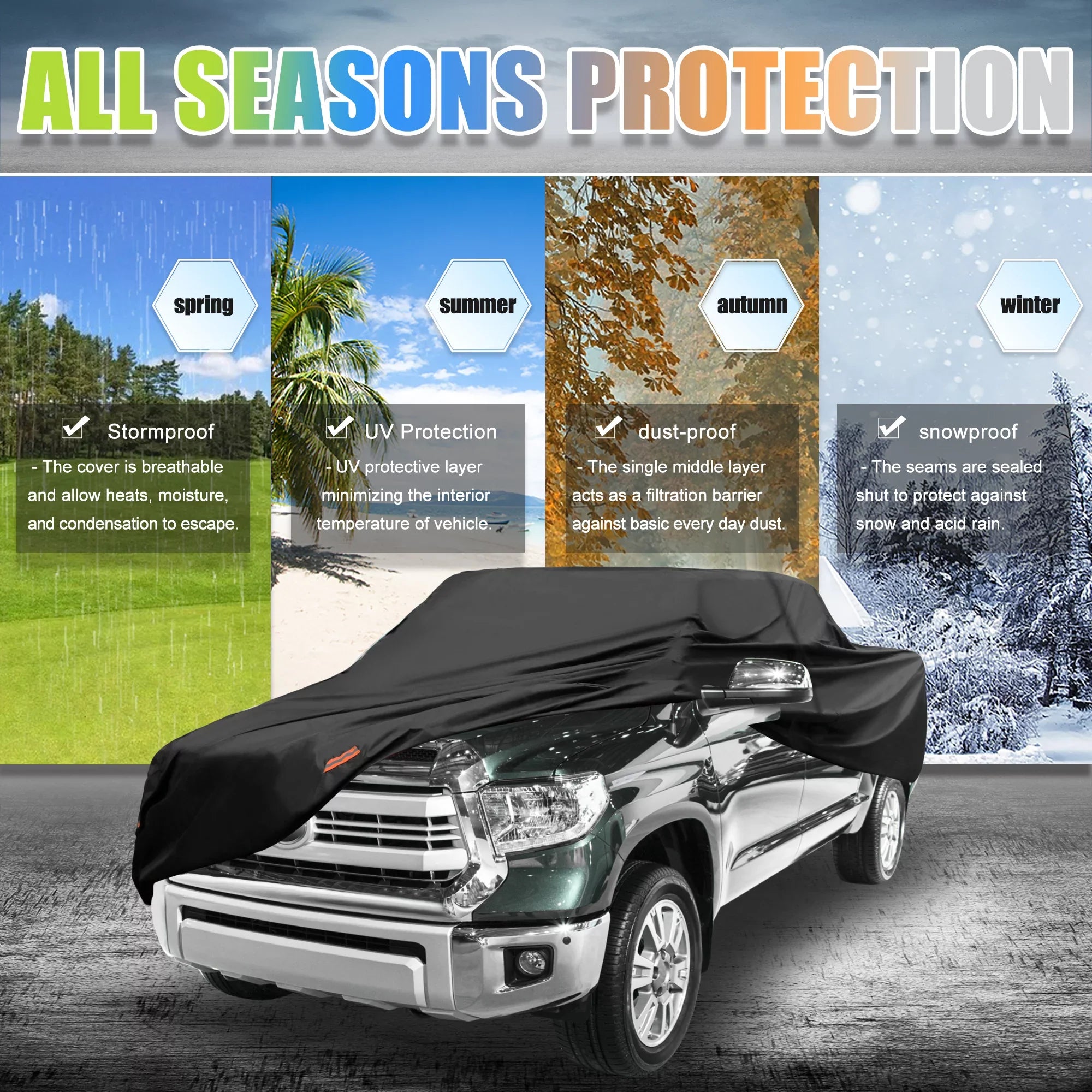 Truck Cover Tacoma Pickup Cab 4-Door 05-2021 Extended Crew for Black Cab