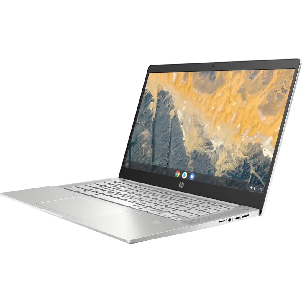 14" Restored Silver 64GB Chrome (Refurbished) 8GB OS, RAM, HP i3-10110U, Aluminum c640 Core i3 Pike SSD, Chromebook, Pro
