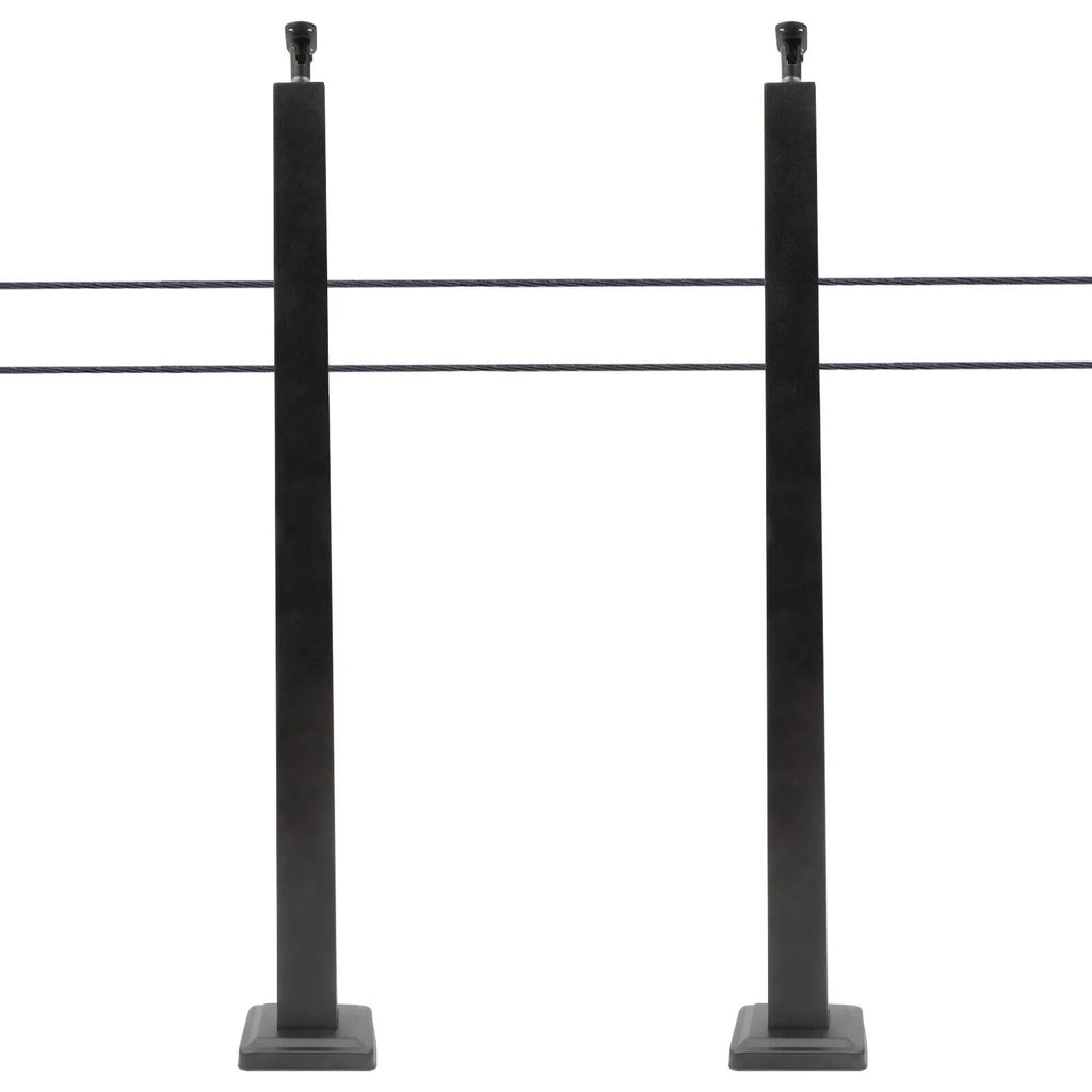 Level Cable Level 36''x2''x2'' Fence Stainless Post for Cable Square Concrete System Deck Two Post Sides Railing Railing Steel Wood Pre-Drilled