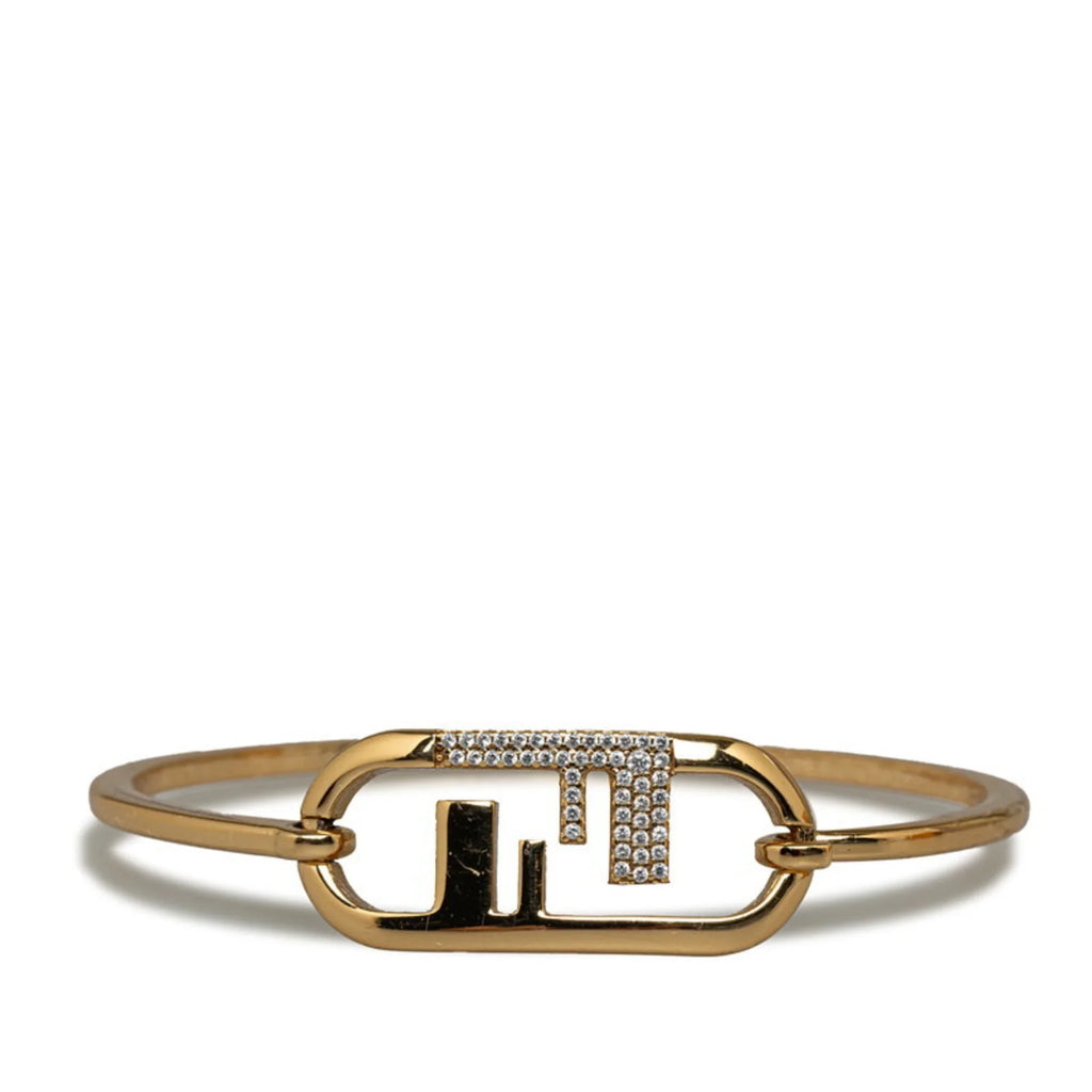 Fendi (Fair) Pre-Owned Rhinestone Gold Rhinestone Bangle