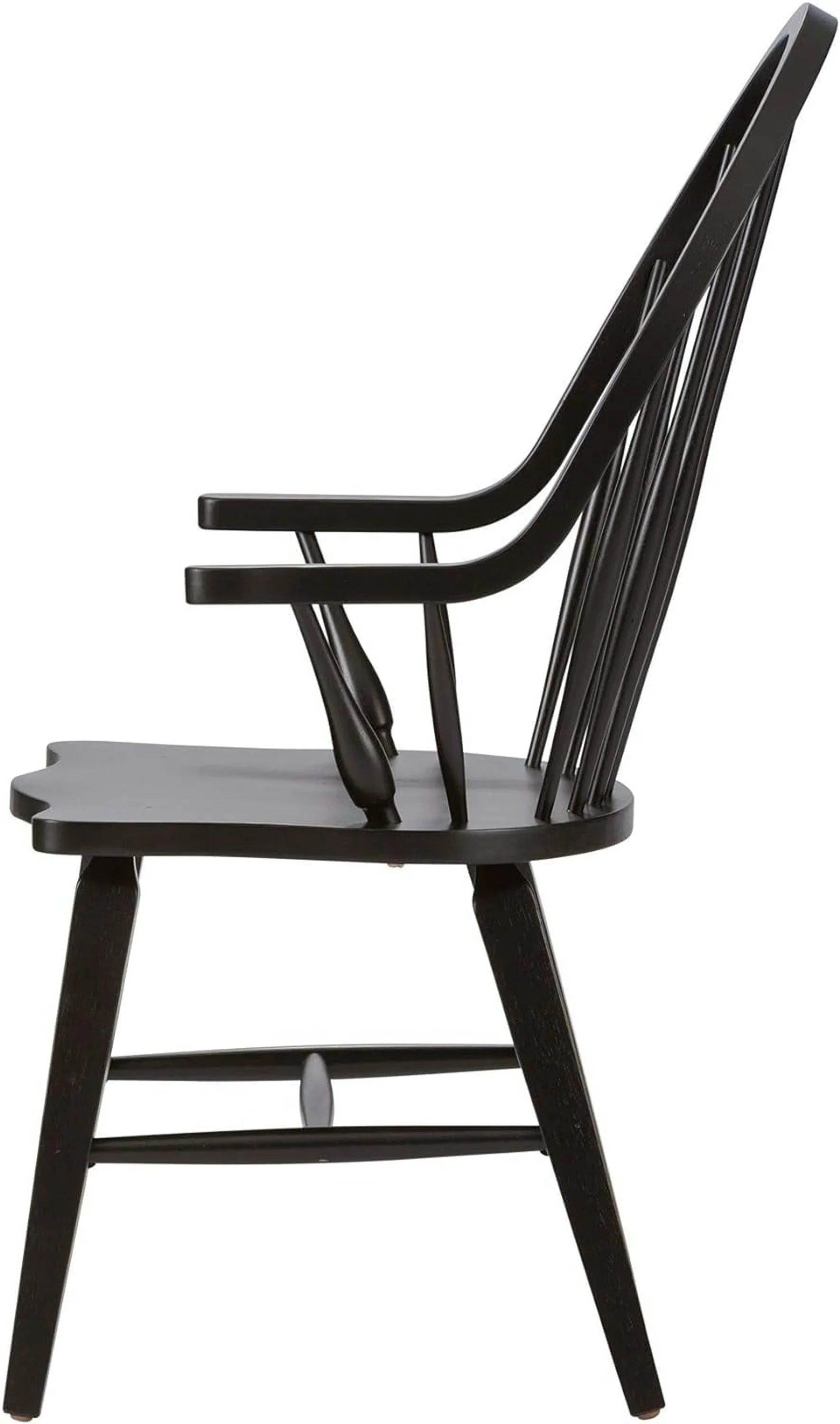 H41, Black W25 Windsor Back X Arm Chair, X D25