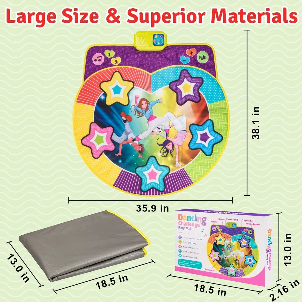 for 4 for 6 Kids 7 with UNIH 9 Dance Girls Mat 4-8 Kids 5 8 Ages Gift Ages 10, 3 Boys Music Game Dance Toy