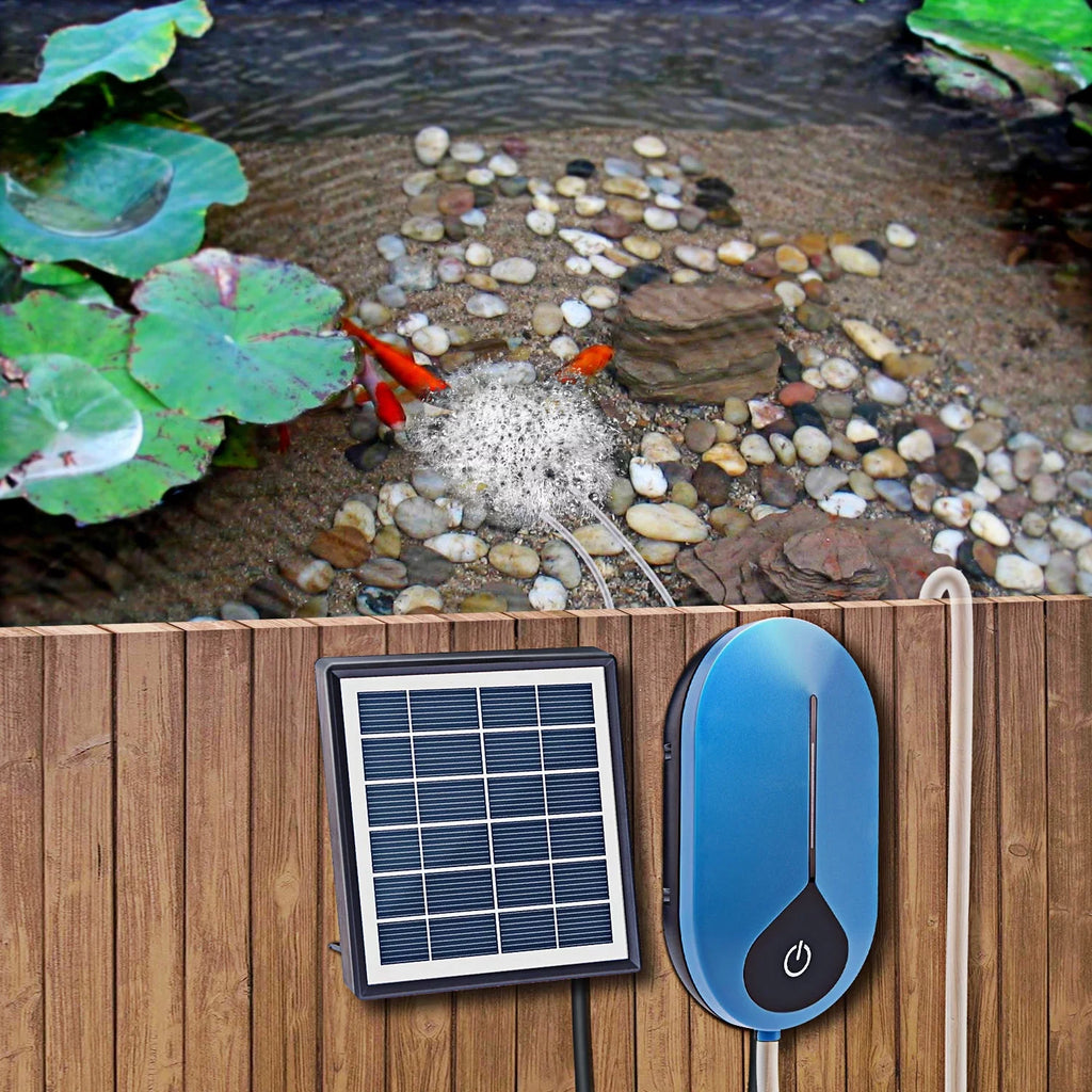 Tank Fish Bubble Pipe Aerator Dadypet Pump Stone Mini IUPPA Airpump Washboa Pump Pond Air Pond Pond Fountain,Air Aerator Pump Fish Round Tank Aerator Air Aerator Aerator Solar boa 1.5W Solar Air