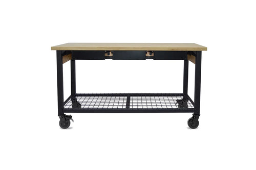 & Industrial 62" Rove Wood Metal Workbench
