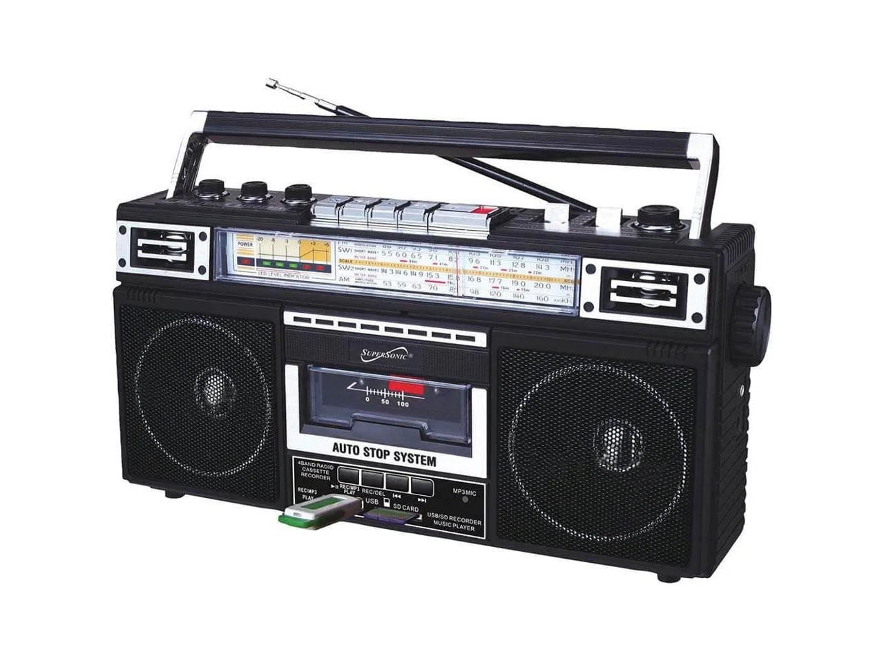 Black, SC-3201BT-BK Radio, Supersonic AM/FM Portable