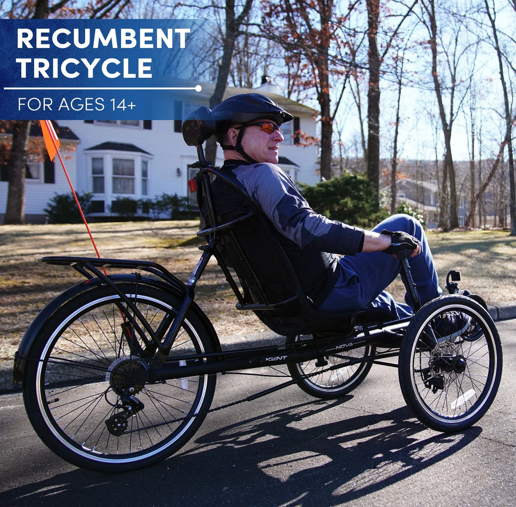 Recumbent Nova Unisex Black 24-inch Bicycles Bike,