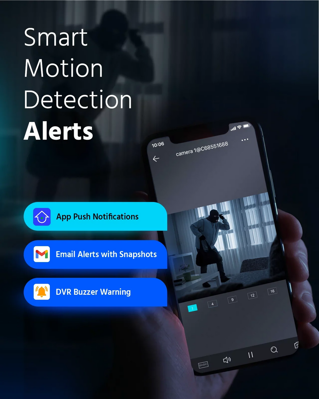 Video Efficiency,Motion Alert Compression Access Remote for Snapshots, DVR, Email 8-Channel Video Security with HD-TVI Bandwidth ANNKE Detection, 1080N H.264+