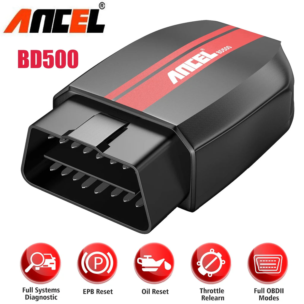 Ancel Seat Code Car Audi OBD2 Tool Fits EPB Skoda Vehicles Check Scanner VAG Scanner Scan Bluetooth Reader Reset Reset Oil Wireless Learning Automotive for VW BD500 All Systems Diagnostic Throttle