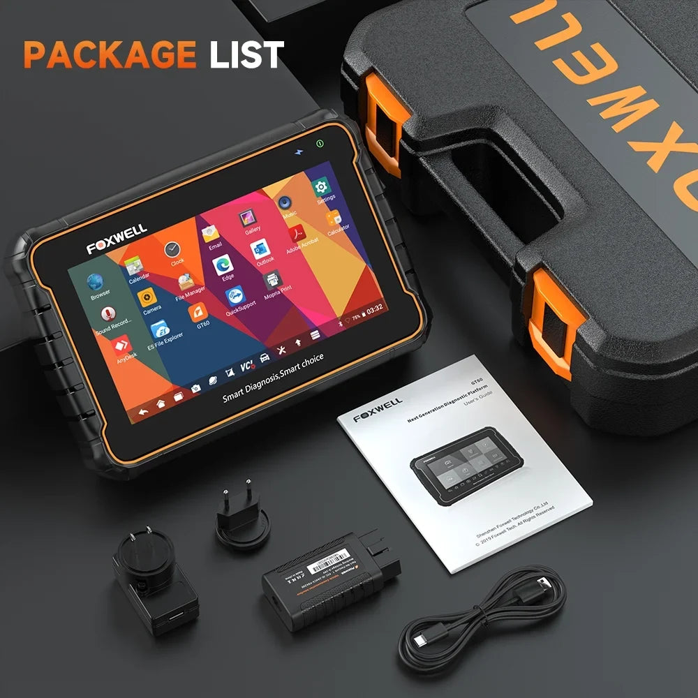 Free Scanner Car Reader Diagnostic Year Foxwell ABS Update Reset Services Bleeding Code Bluetooth Vin Systems GT60 2 Bidirectional All Analyzer Scan Vehicle OBD2 Tool 24 Automotive Maintenance Auto