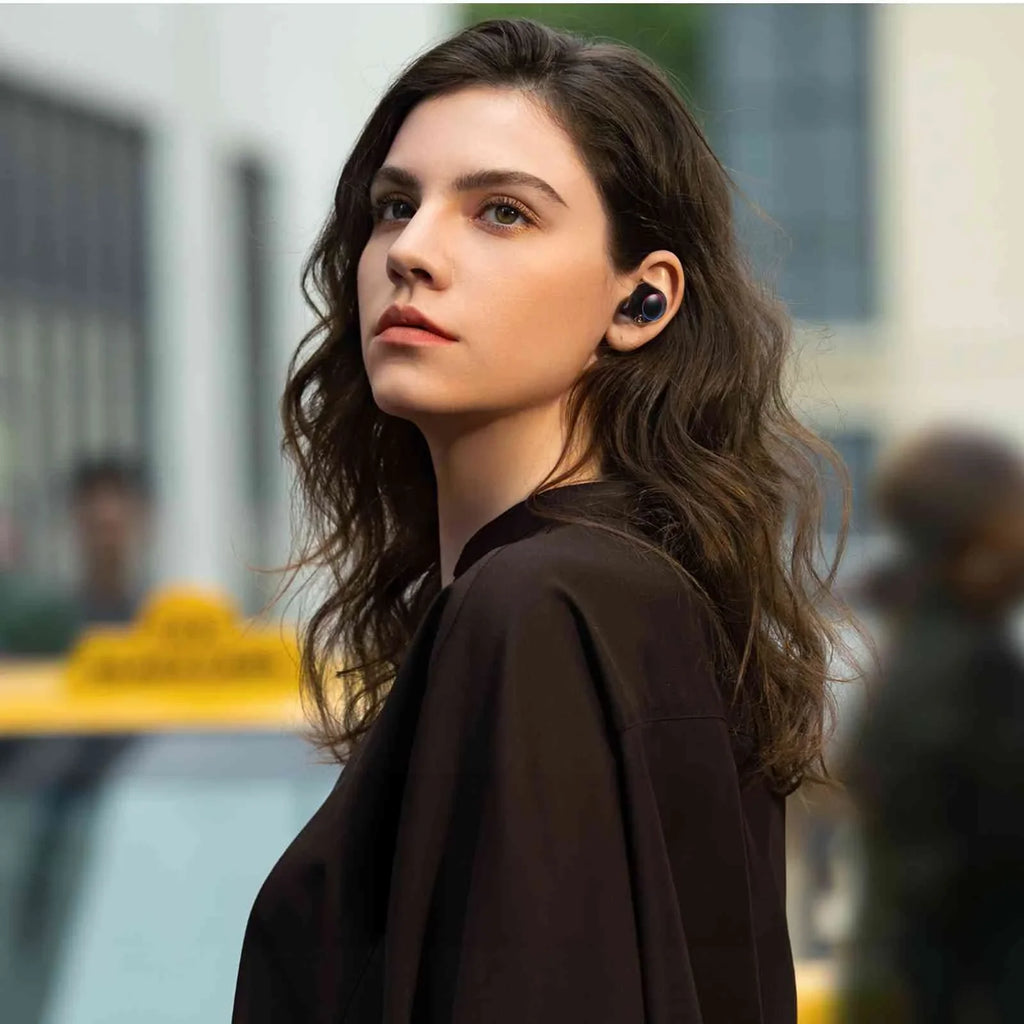 Bluetooth Smart IPX5 5.2 Resistance, Case, Lenovo Compatible True Tab Boost Wireless Earbuds Bluetooth Bass Connect, UrbanX Charging with liquid Balanced, Dual Connection, Black, + Yoga
