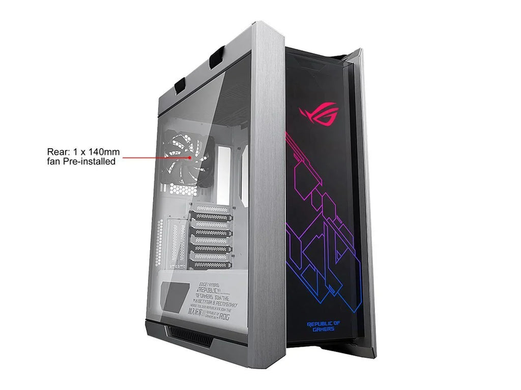 White Sync Frame, with Case GPU 420mm Motherboards Glass, RGB Braces, Helios EATX Support ROG GX601 ATX/ for Strix Mid-Tower and Computer Aluminum Aura ASUS Tempered Edition Radiator