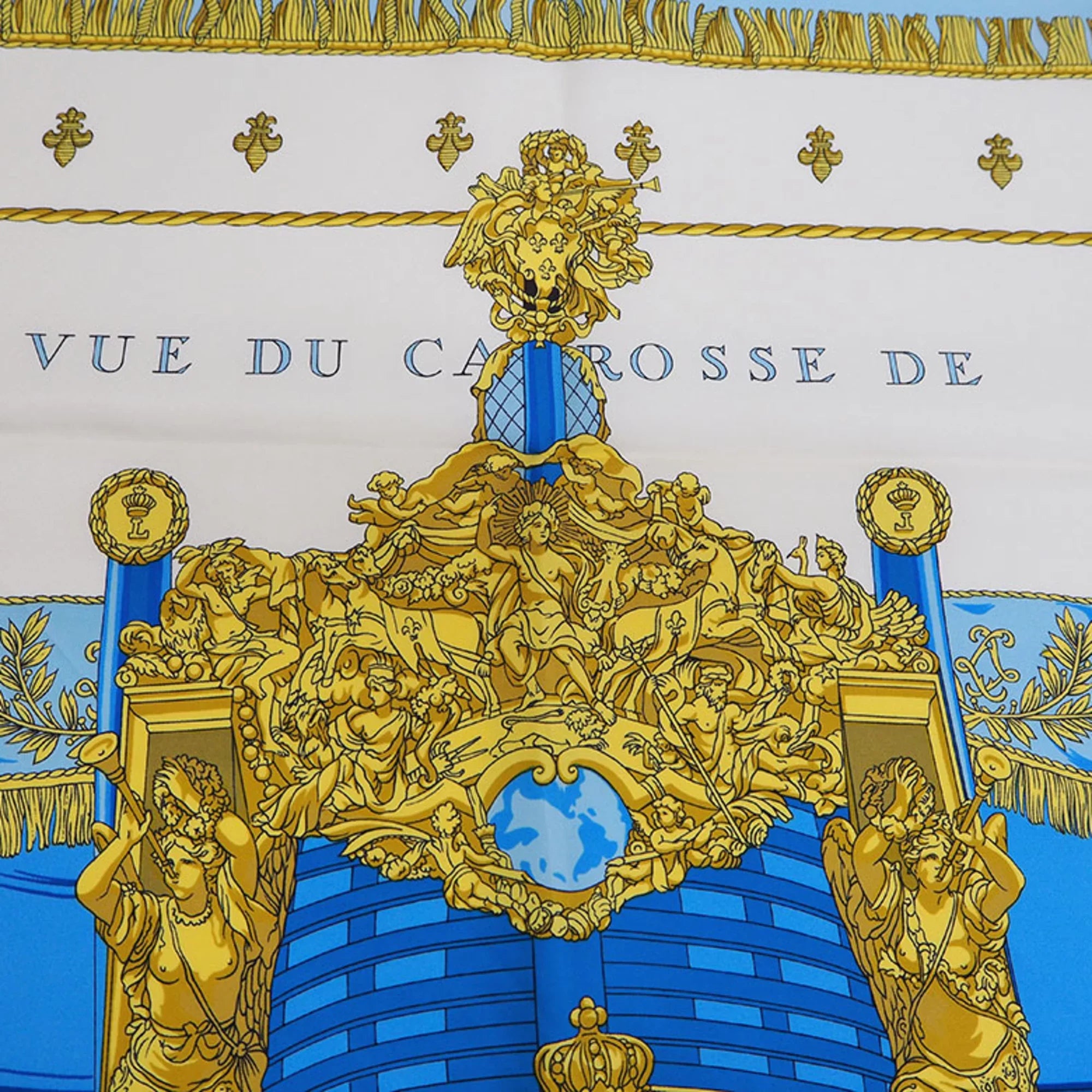 New) Light Blue (Like Hermes Silk Scarf Pre-Owned