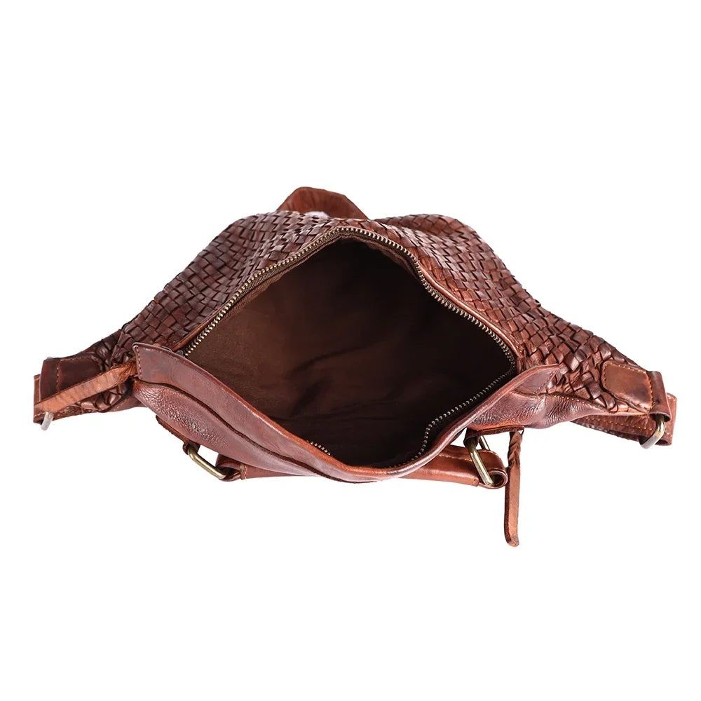 Nmbgm148E Cowhide Pack Mind Western Handmade Leather Fanny Women Handbag Bag Never NM Vintage Purse Genuine