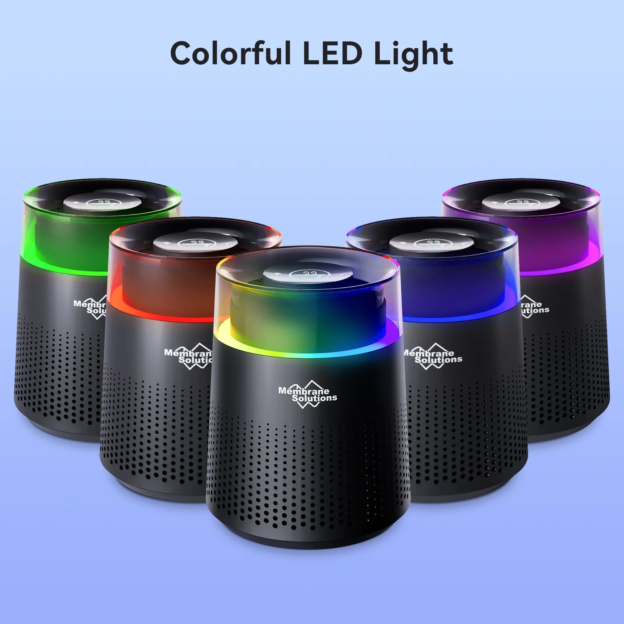 and H13 True Purifier for Filter, MSB5 Black Membrane Solutions HEPA Allergies LED Light, Air Asthma,