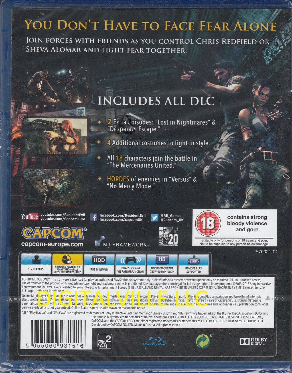New factory HD Brand Resident Sealed PS4 Evil 5
