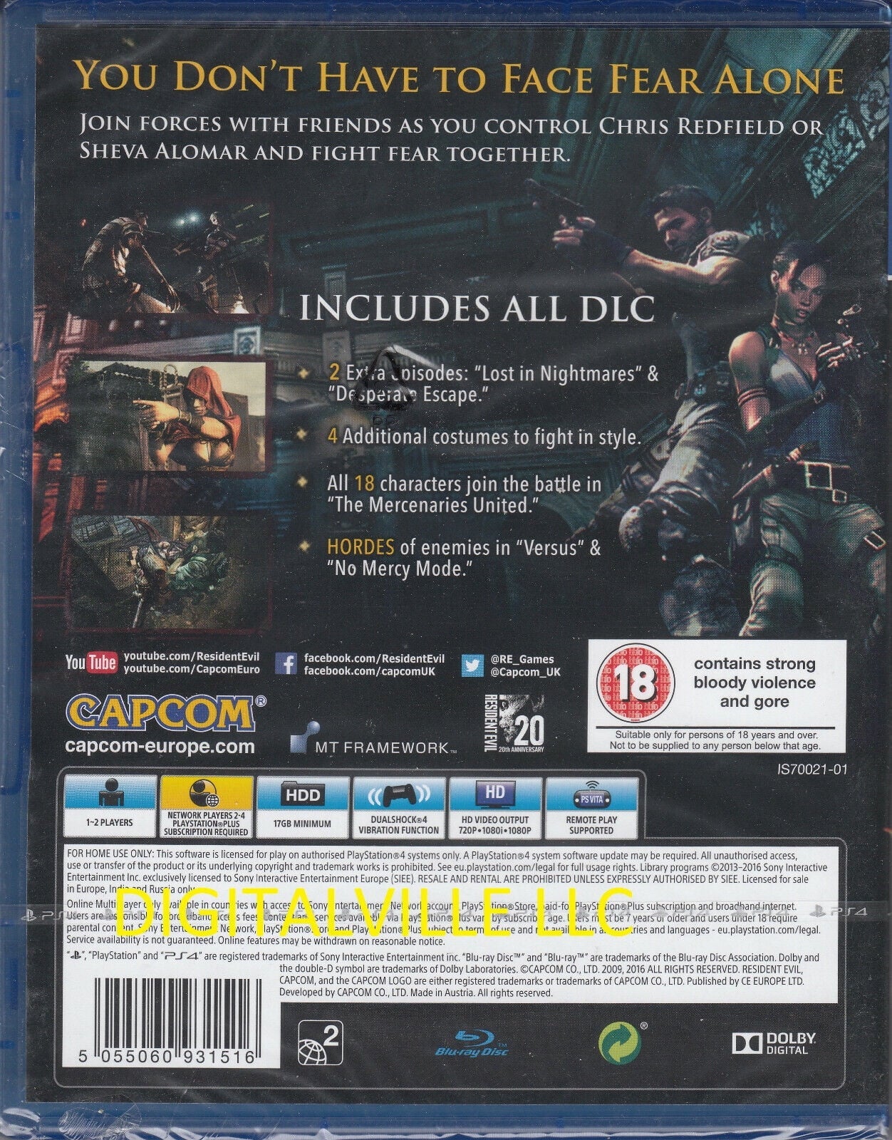 New factory HD Brand Resident Sealed PS4 Evil 5
