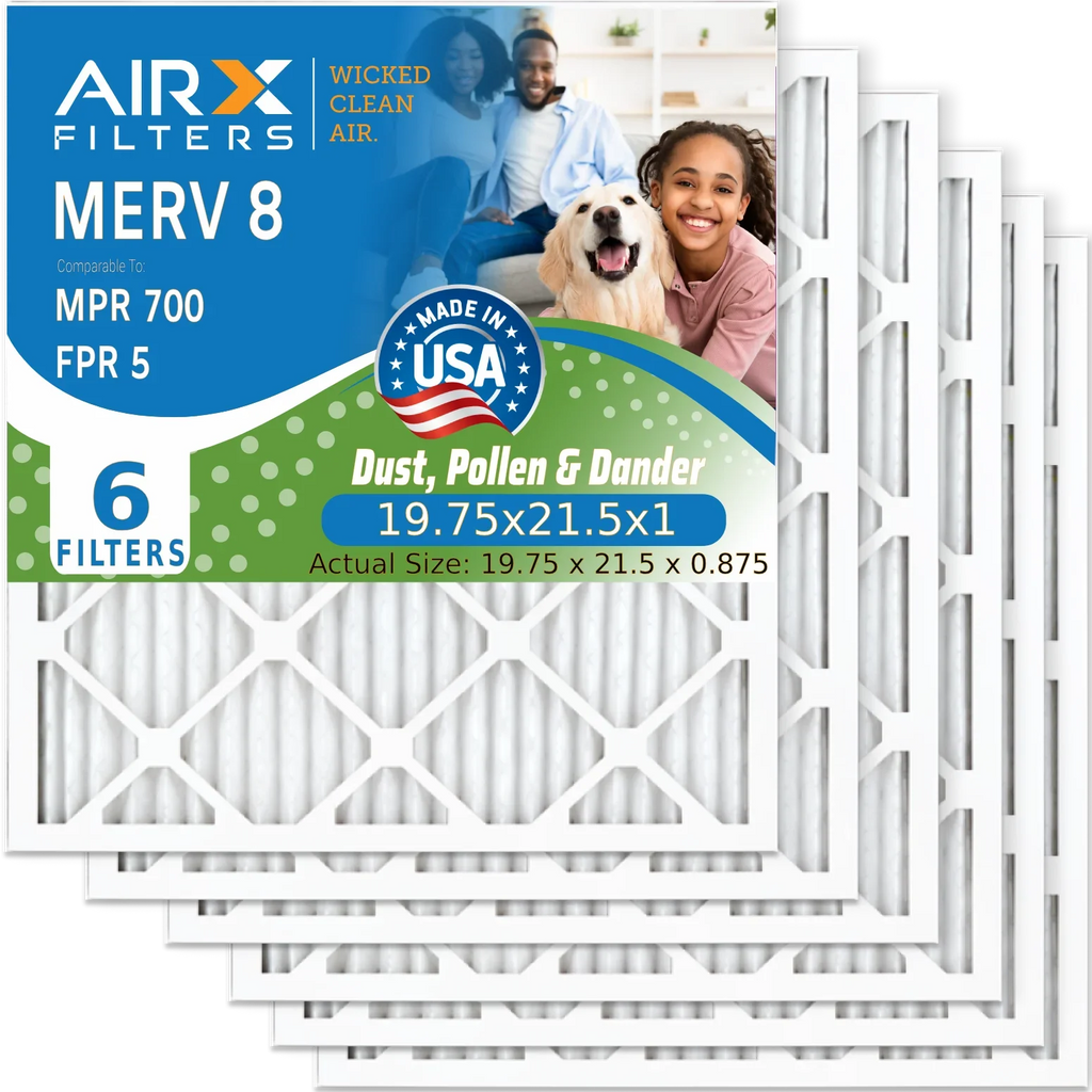 Electrostatic 19.75x21.5x1 & Air 19.75x21.5x1 Pleated USA HVAC AC Filter Premium FILTERS 5 Made to 8 MPR Furnace 700 MERV FPR Comparable by Conditioner Filter 6 AIR. WICKED CLEAN Pack Filters AIRX Air