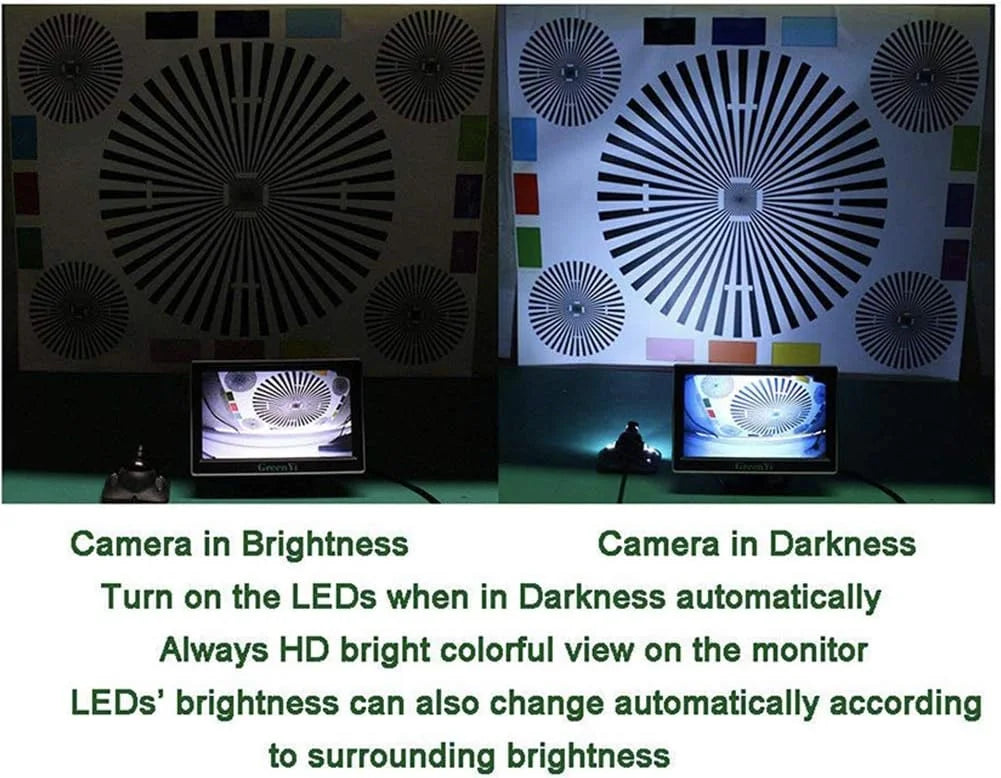 Easy View Car Spot Image NO HD Adjustable Drilling, Auto-dimming Side Front/Side Installation Camera, Camera Mirror/Non-Mirror Blind LEDs, View Reverse Camera, with