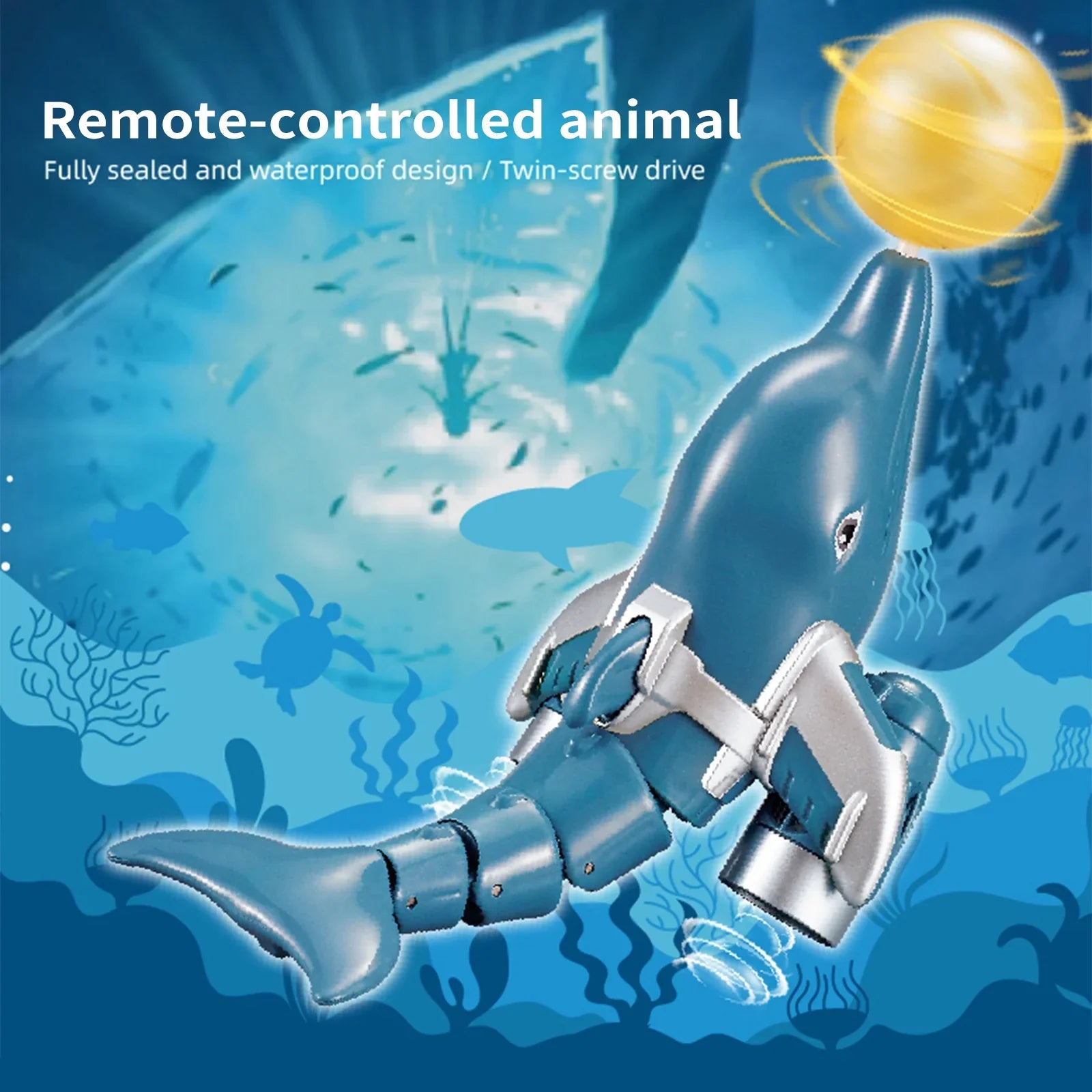 Dolphin Dolphin Boat Ball /one liquid liquid liquid Pool Lake River Kids Demo Toy Remote Boat Boat boat,Remote Rotation River Head Head Shinysix Remote And Waterproof Animal Boat Lake