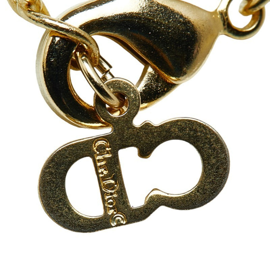 Necklace Dior Women's Pre-Owned Heart (Good) Dior Christian Gold Rhinestone Plated