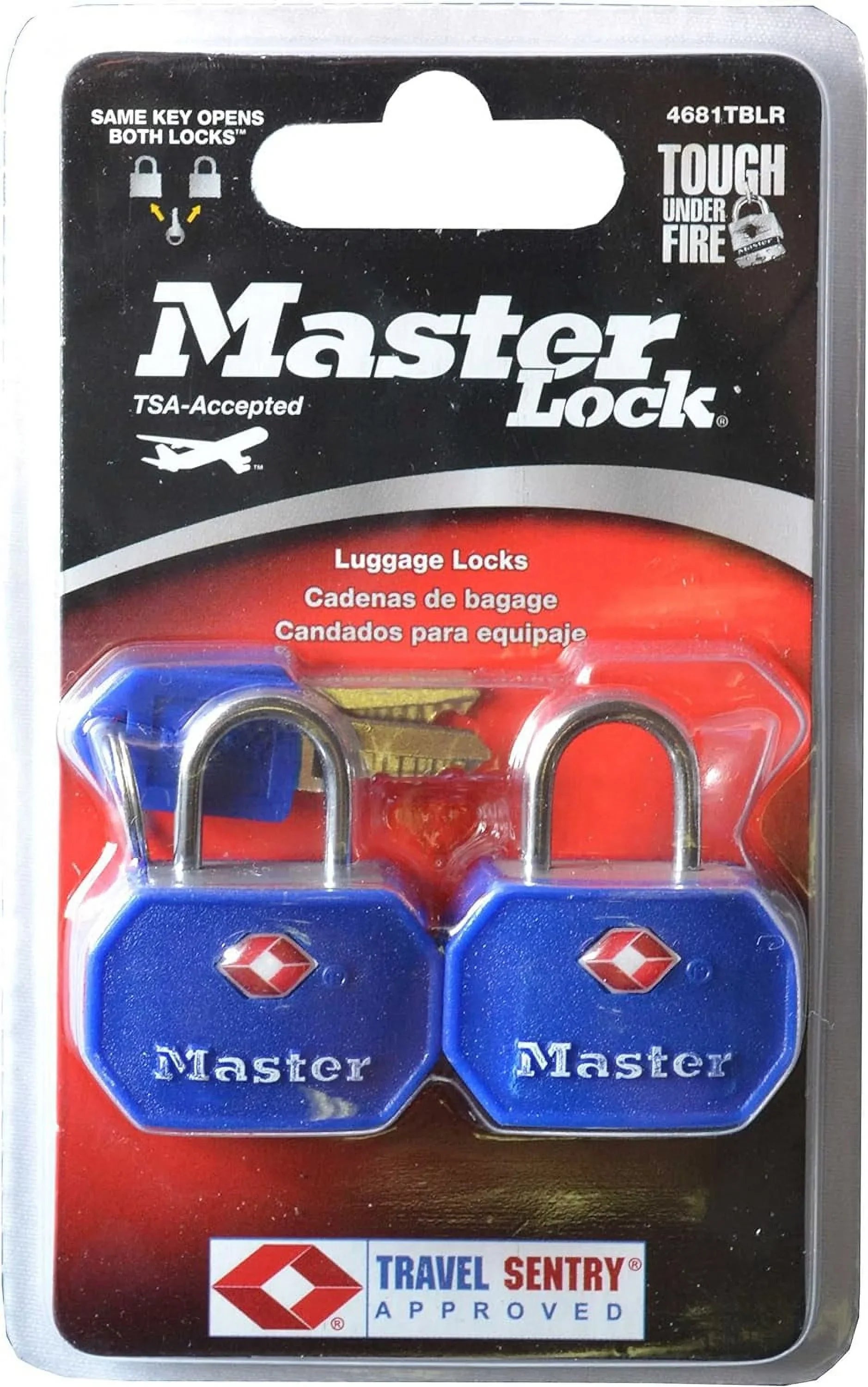 (Pack 1-1/4 Keyed Assorted 4681TBLR Wide, Luggage Lock, TSA-Accepted Of Colors, In. 2)