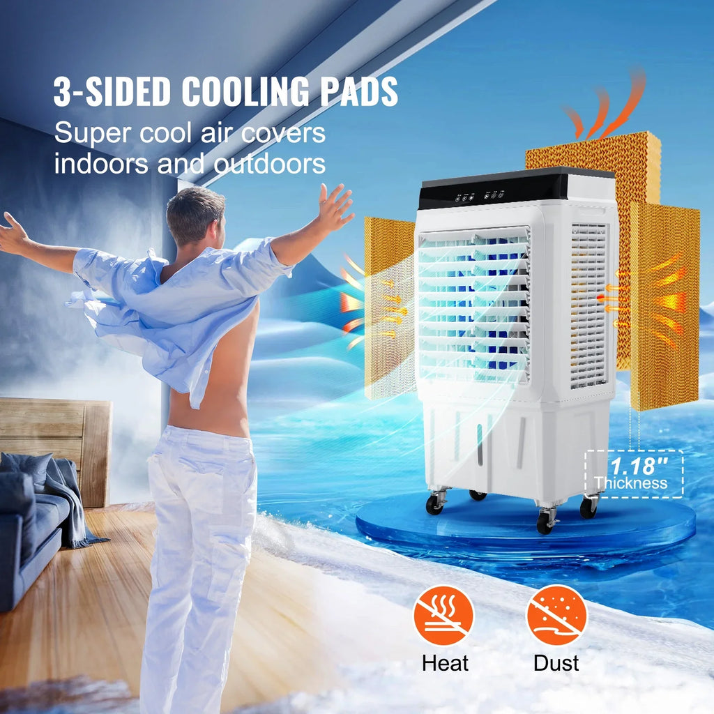 Humidifier Evaporative Swamp SKYSHALO 12h CFM Cooler Timer 2100 Air 3-in-1 7 Cooler Gal